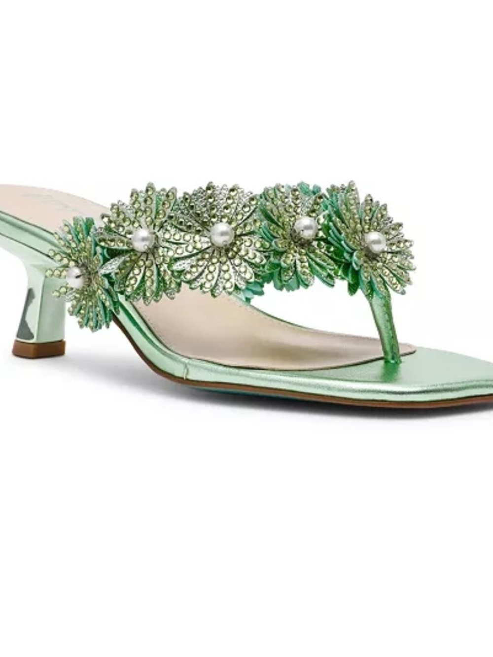 💚▪️Betsey Johnson▪️ Women's Leslie Flower Kitten Heel Sandals